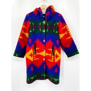 Vintage Young gallery Southwestern Colorful Wool Long Coat